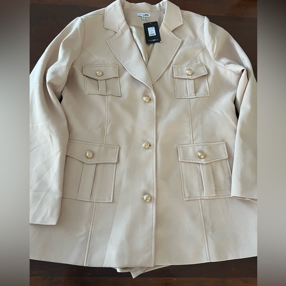 FashionNOVA Taking The Lead Blazer Romper Set | taupe beige | 3XL - Picture 16 of 16